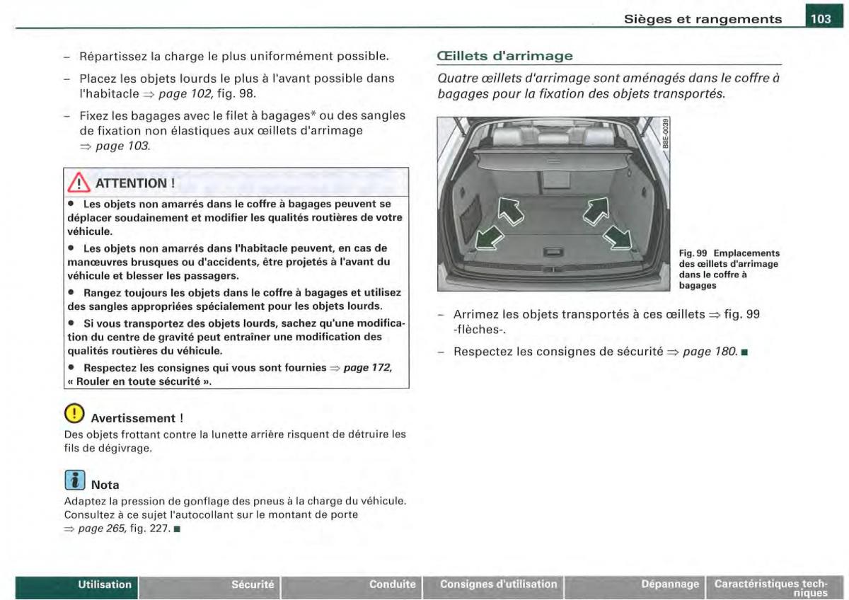 Audi A4 S4 B7 8F manuel du proprietaire / page 101