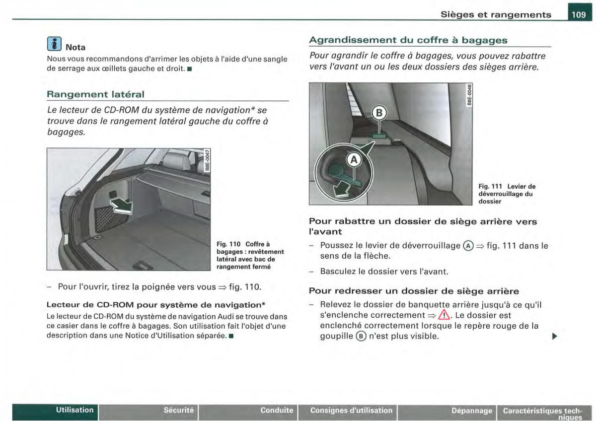 Audi A4 S4 B7 8F manuel du proprietaire / page 107