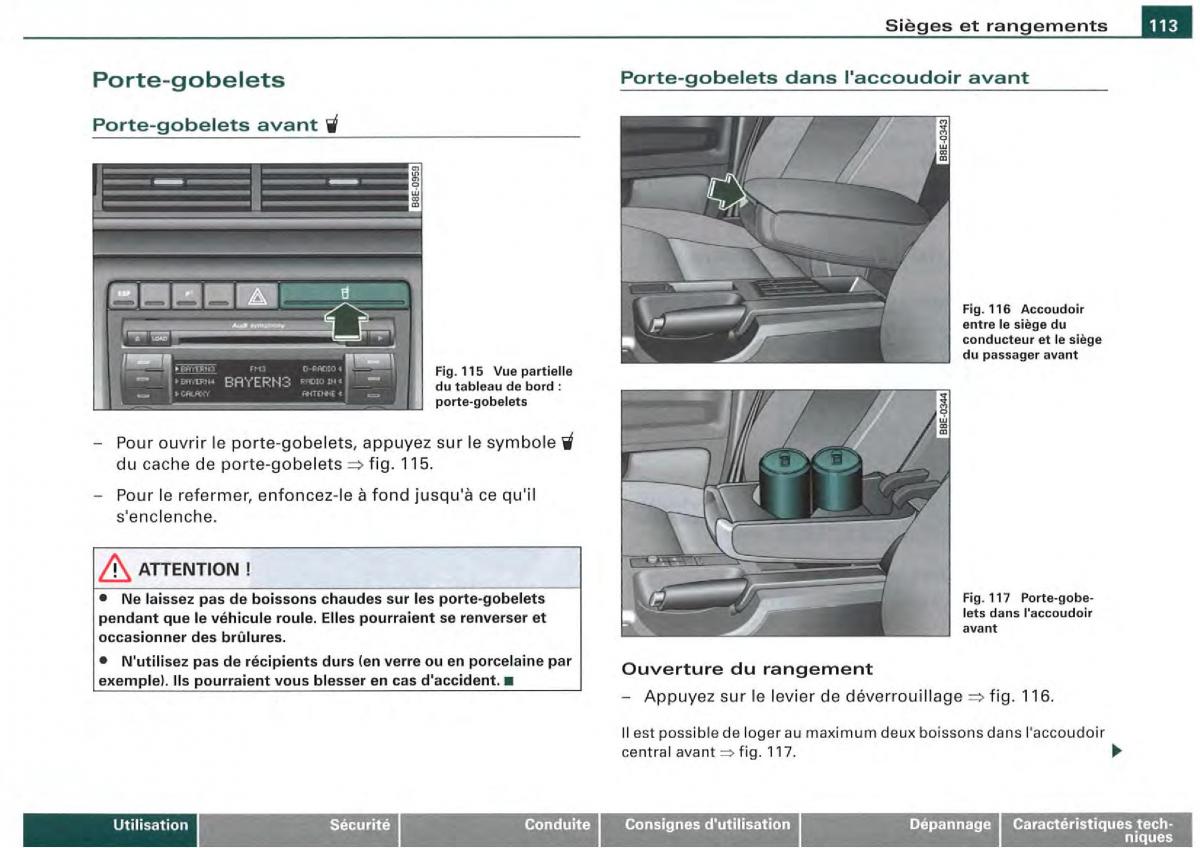 Audi A4 S4 B7 8F manuel du proprietaire / page 111