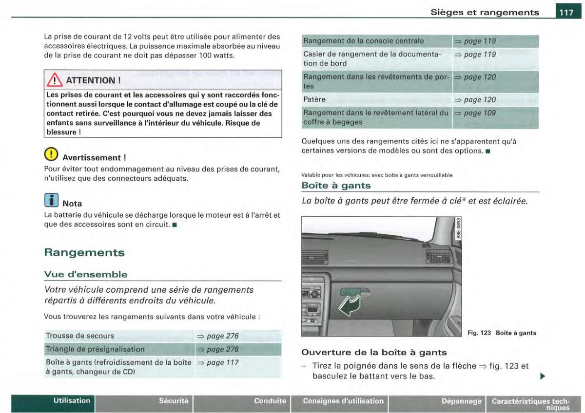 Audi A4 S4 B7 8F manuel du proprietaire / page 115