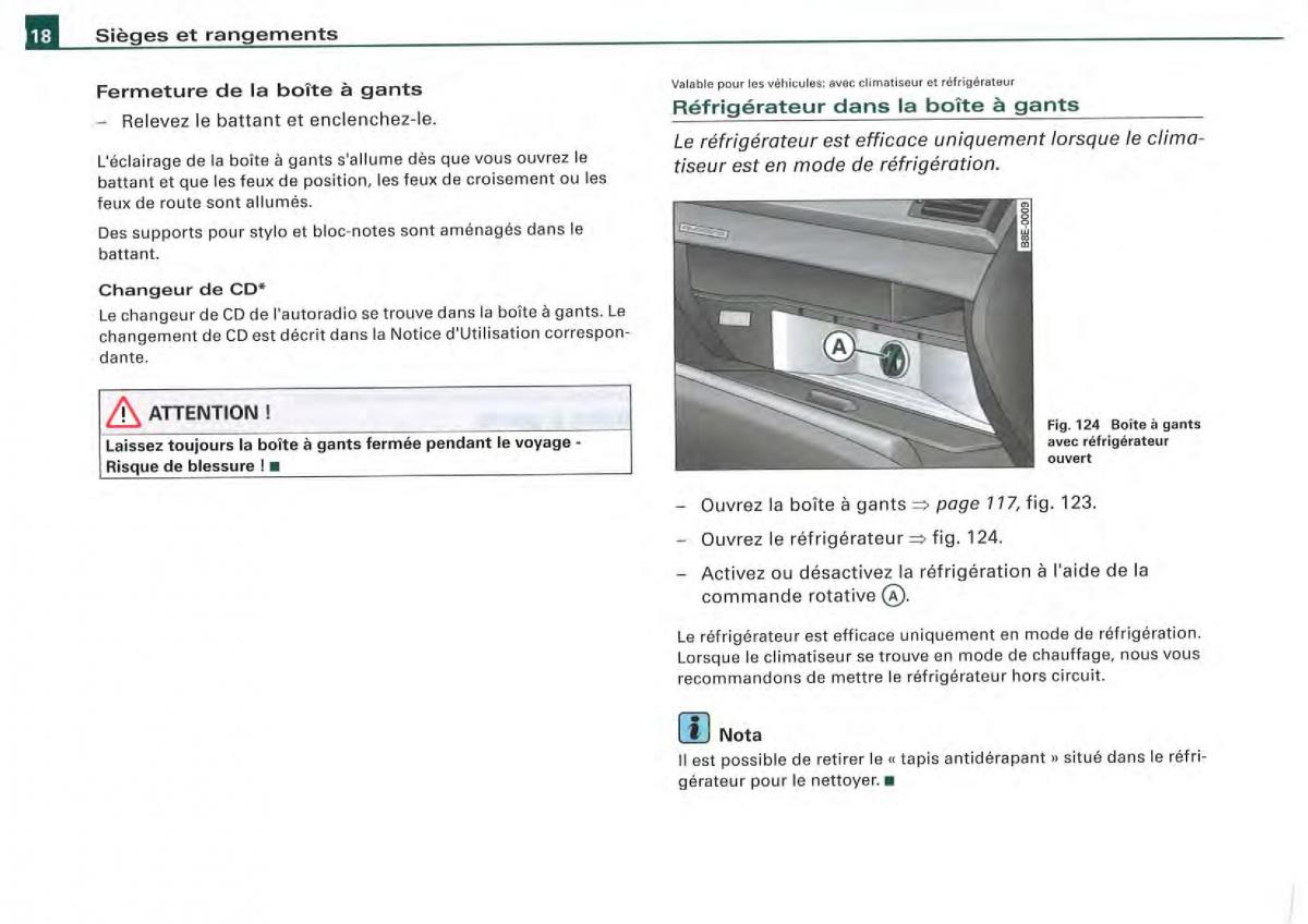 Audi A4 S4 B7 8F manuel du proprietaire / page 116