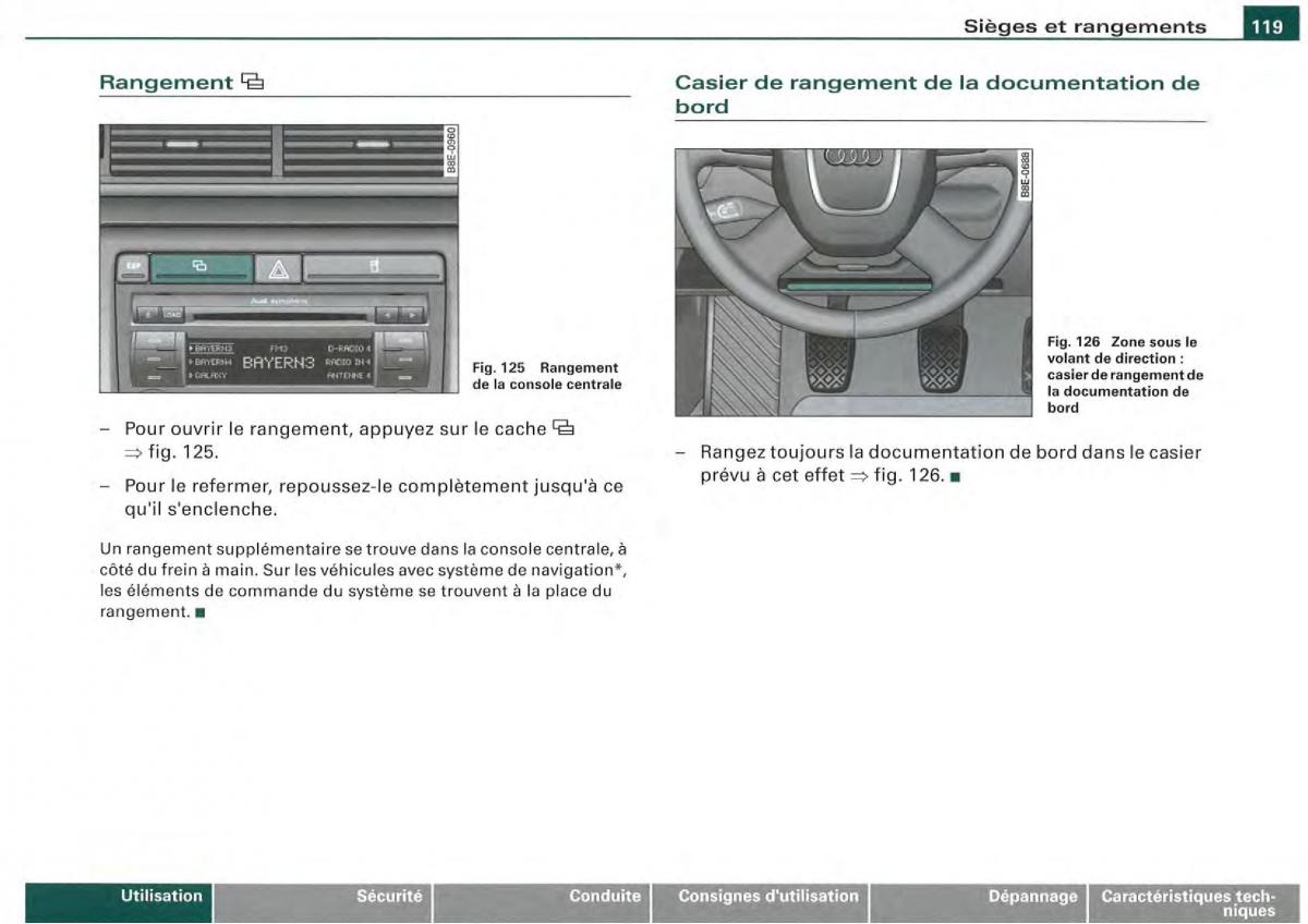 Audi A4 S4 B7 8F manuel du proprietaire / page 117