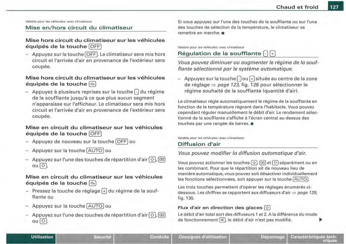 Audi A4 S4 B7 8F manuel du proprietaire / page 125