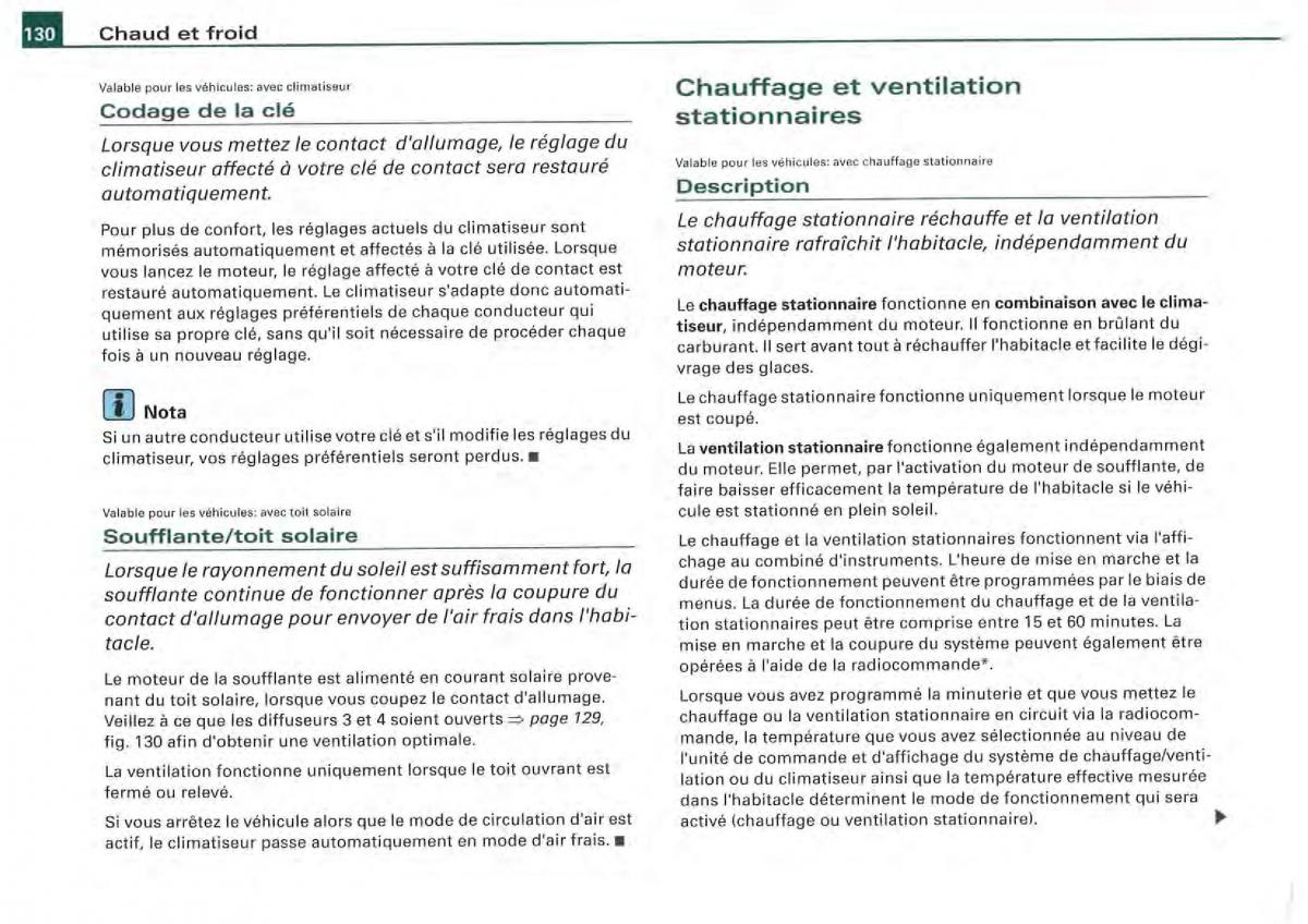 Audi A4 S4 B7 8F manuel du proprietaire / page 128