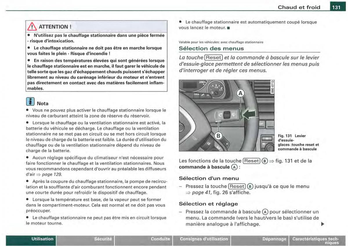 Audi A4 S4 B7 8F manuel du proprietaire / page 129