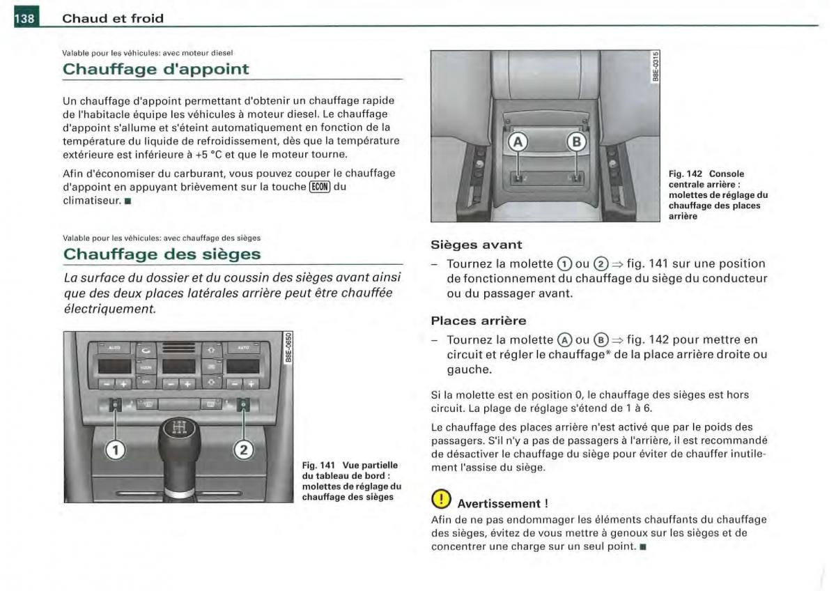 Audi A4 S4 B7 8F manuel du proprietaire / page 136