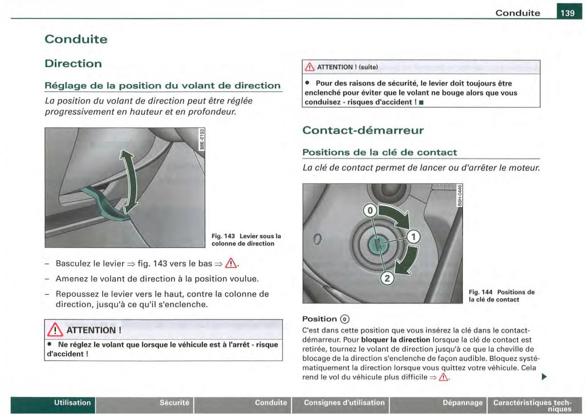 Audi A4 S4 B7 8F manuel du proprietaire / page 137