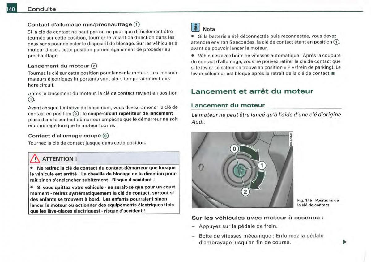 Audi A4 S4 B7 8F manuel du proprietaire / page 138