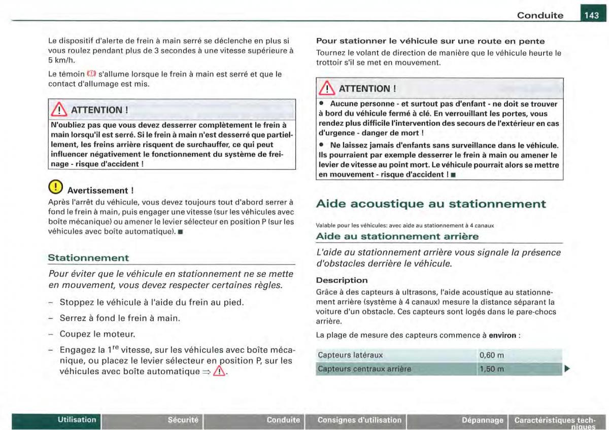 Audi A4 S4 B7 8F manuel du proprietaire / page 141