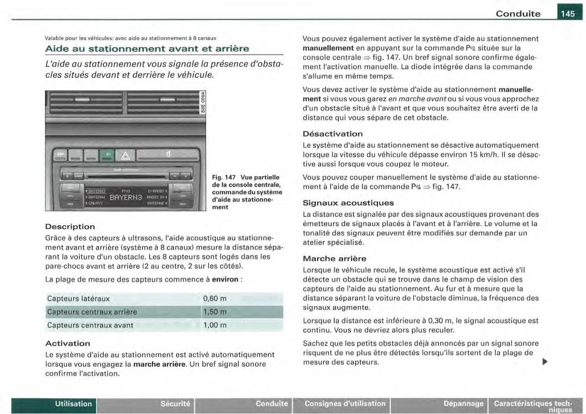 Audi A4 S4 B7 8F manuel du proprietaire / page 143