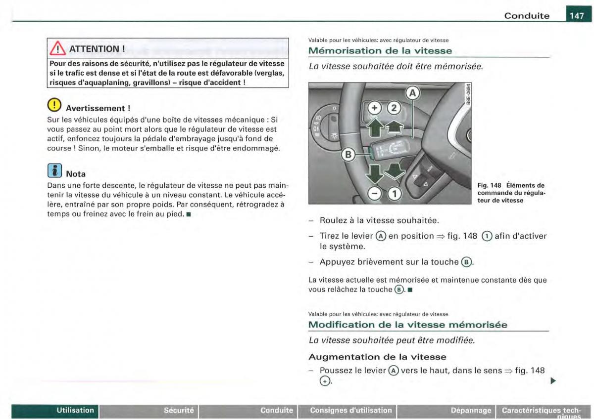 Audi A4 S4 B7 8F manuel du proprietaire / page 145