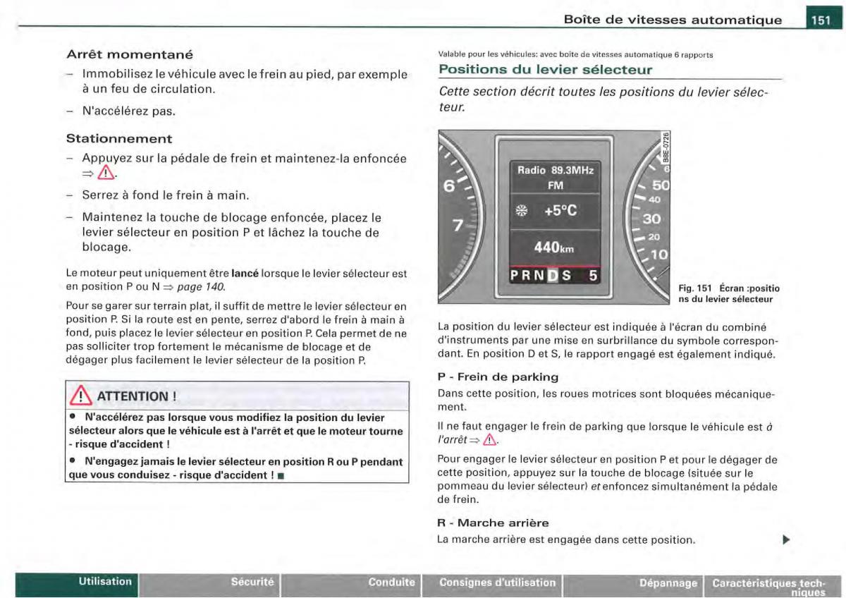 Audi A4 S4 B7 8F manuel du proprietaire / page 149