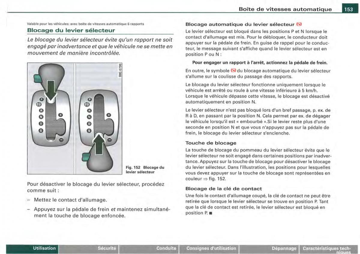 Audi A4 S4 B7 8F manuel du proprietaire / page 151