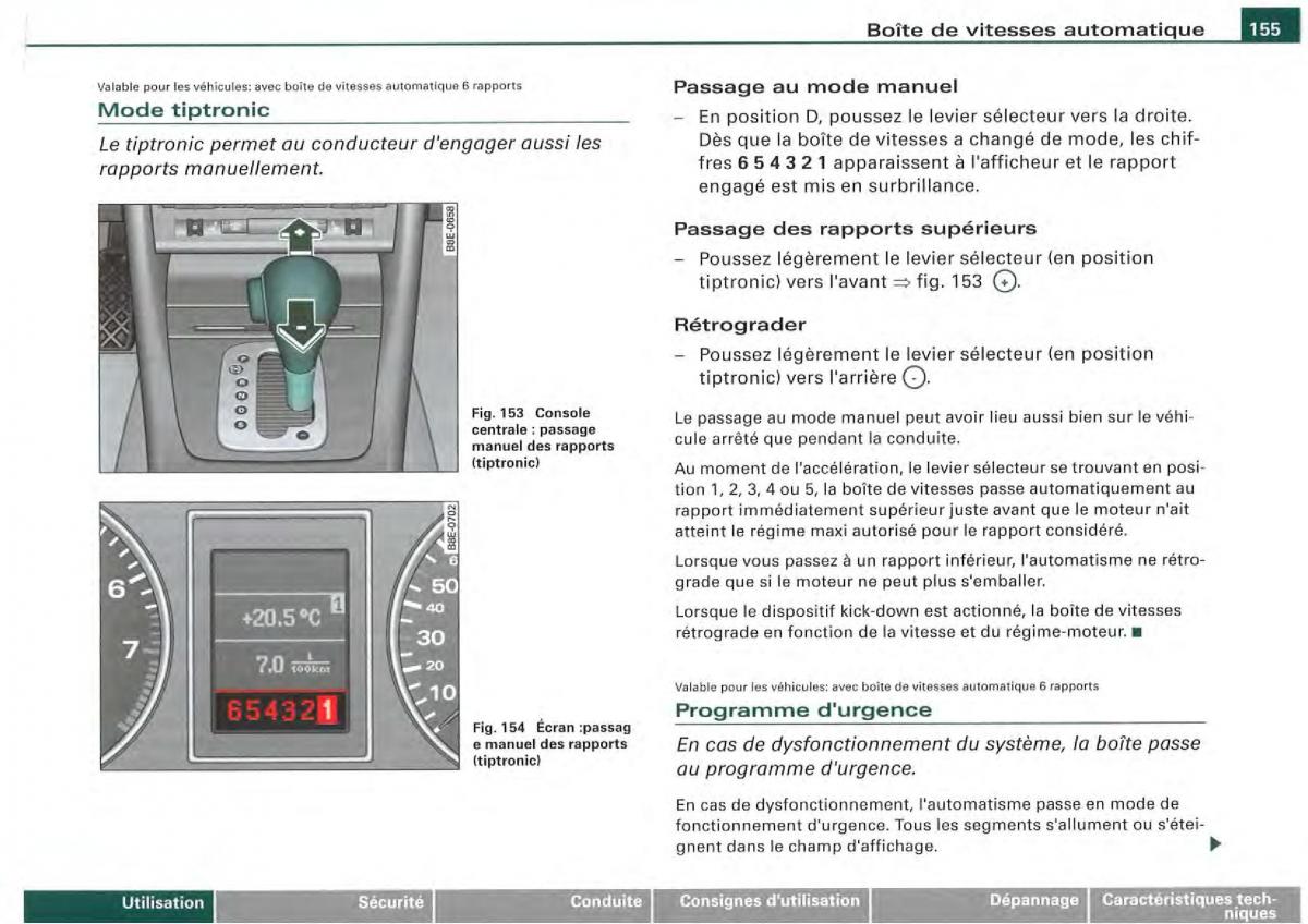 Audi A4 S4 B7 8F manuel du proprietaire / page 153