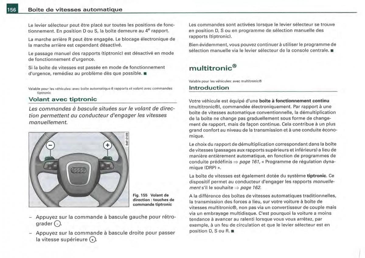 Audi A4 S4 B7 8F manuel du proprietaire / page 154