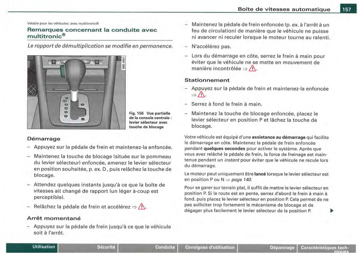 Audi A4 S4 B7 8F manuel du proprietaire / page 155