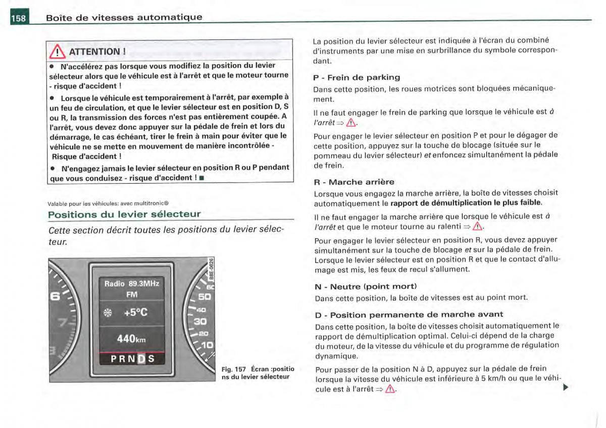 Audi A4 S4 B7 8F manuel du proprietaire / page 156