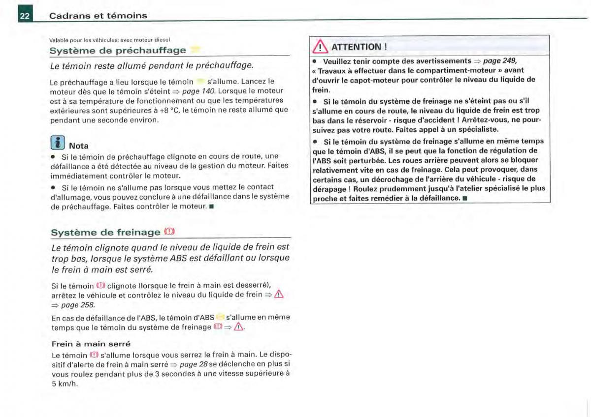 Audi A4 S4 B7 8F manuel du proprietaire / page 20