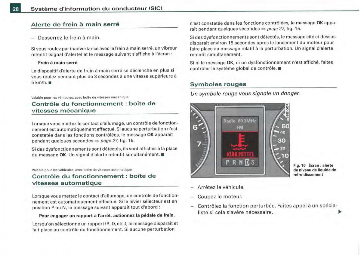 Audi A4 S4 B7 8F manuel du proprietaire / page 26