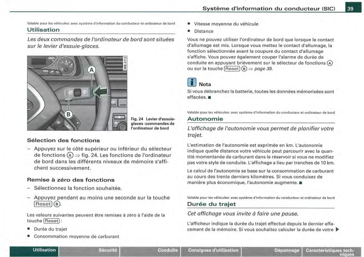 Audi A4 S4 B7 8F manuel du proprietaire / page 37