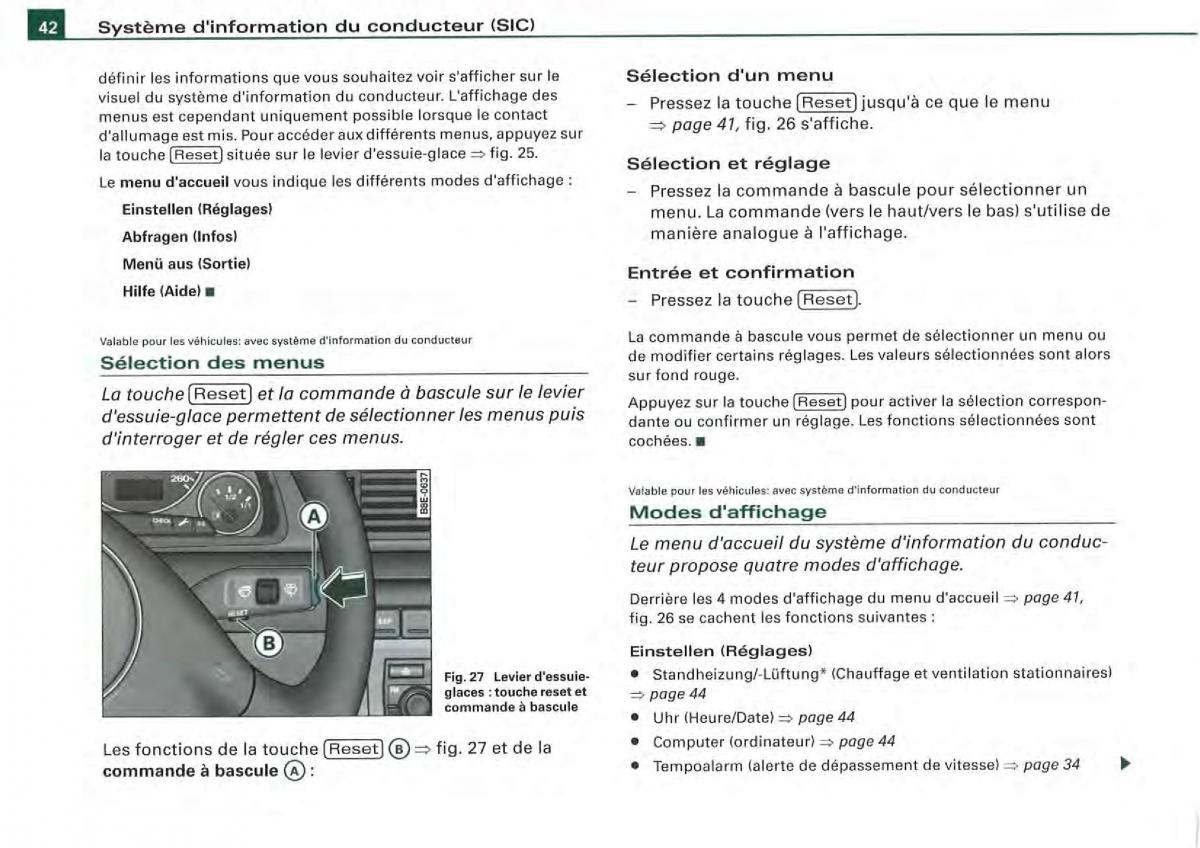 Audi A4 S4 B7 8F manuel du proprietaire / page 40