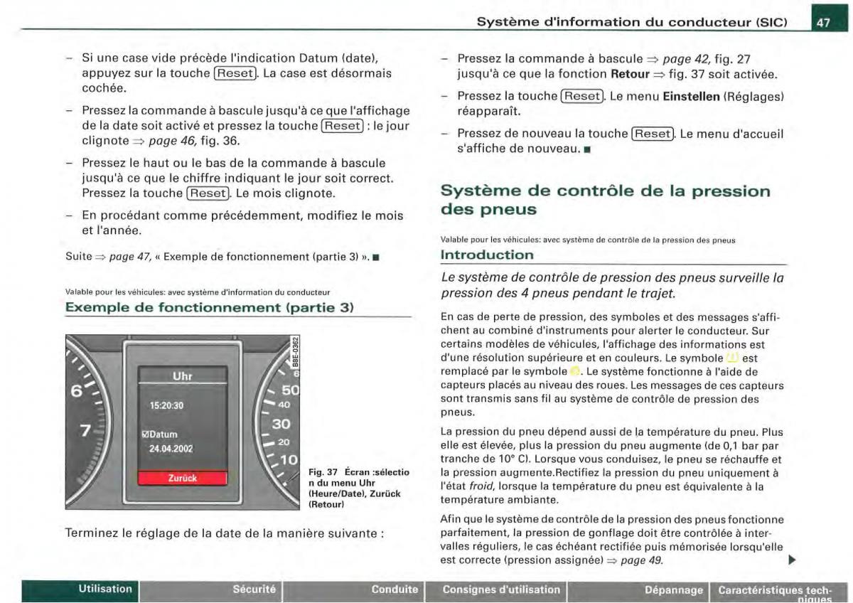 Audi A4 S4 B7 8F manuel du proprietaire / page 45