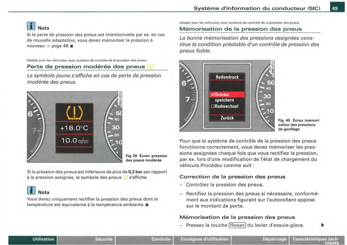 Audi A4 S4 B7 8F manuel du proprietaire / page 47