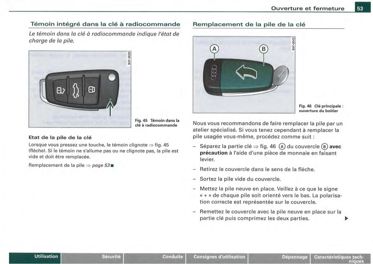 Audi A4 S4 B7 8F manuel du proprietaire / page 51