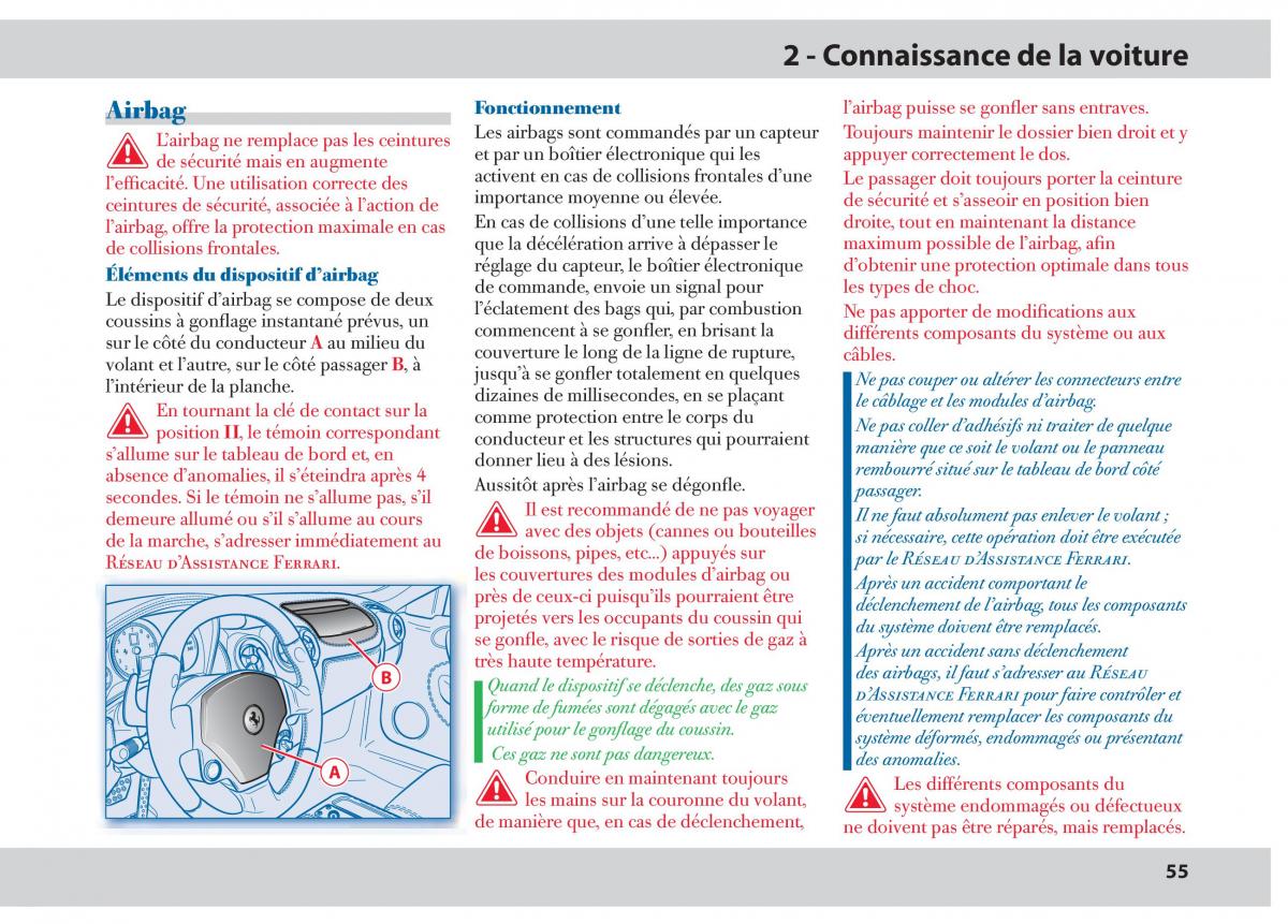 Ferrari 430 manuel du proprietaire / page 55