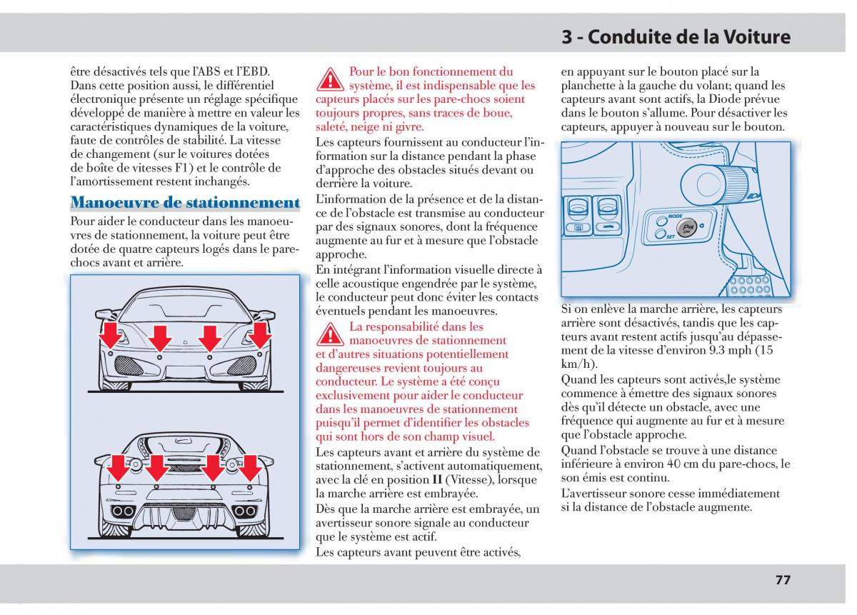 Ferrari 430 manuel du proprietaire / page 77