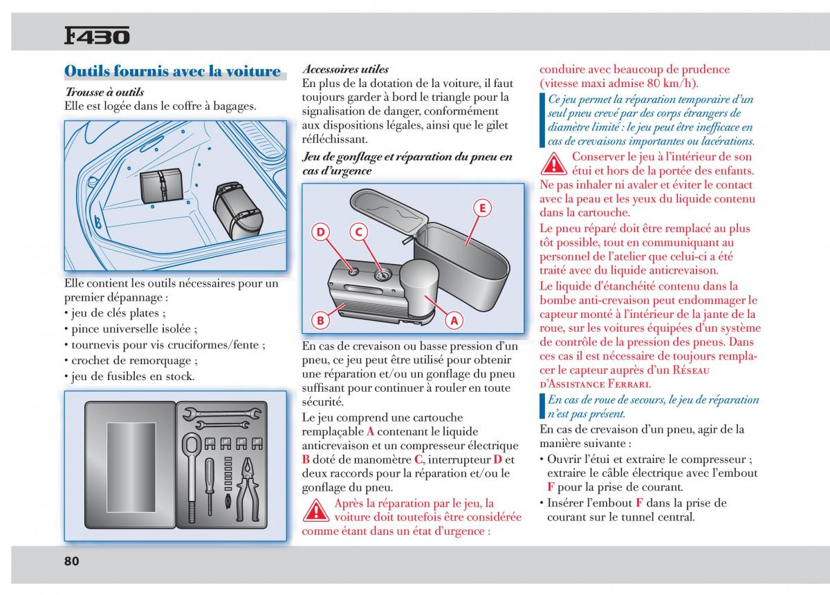 Ferrari 430 manuel du proprietaire / page 80