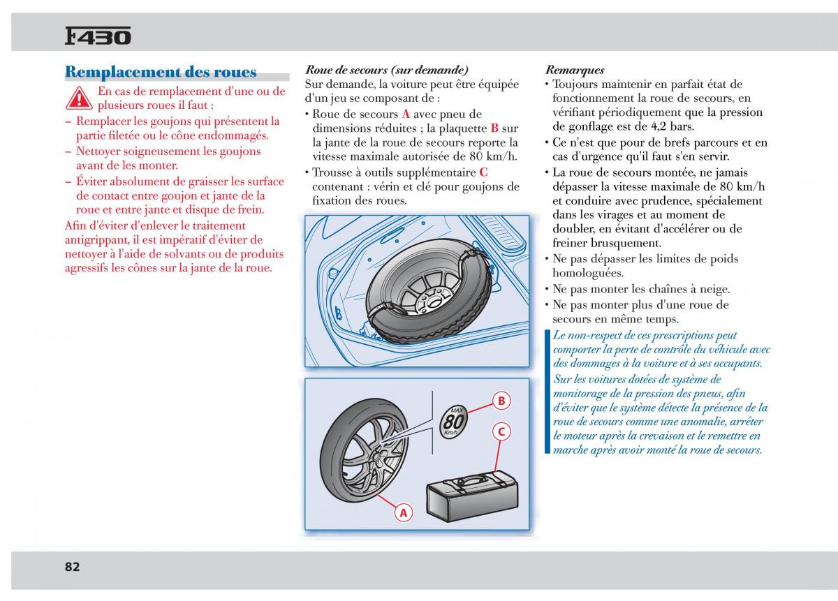 Ferrari 430 manuel du proprietaire / page 82