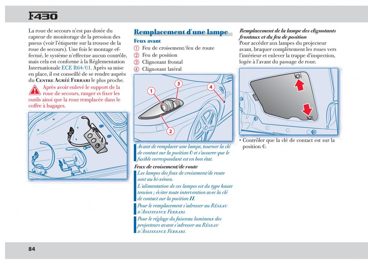 Ferrari 430 manuel du proprietaire / page 84
