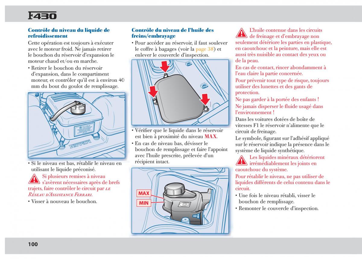 Ferrari 430 manuel du proprietaire / page 100