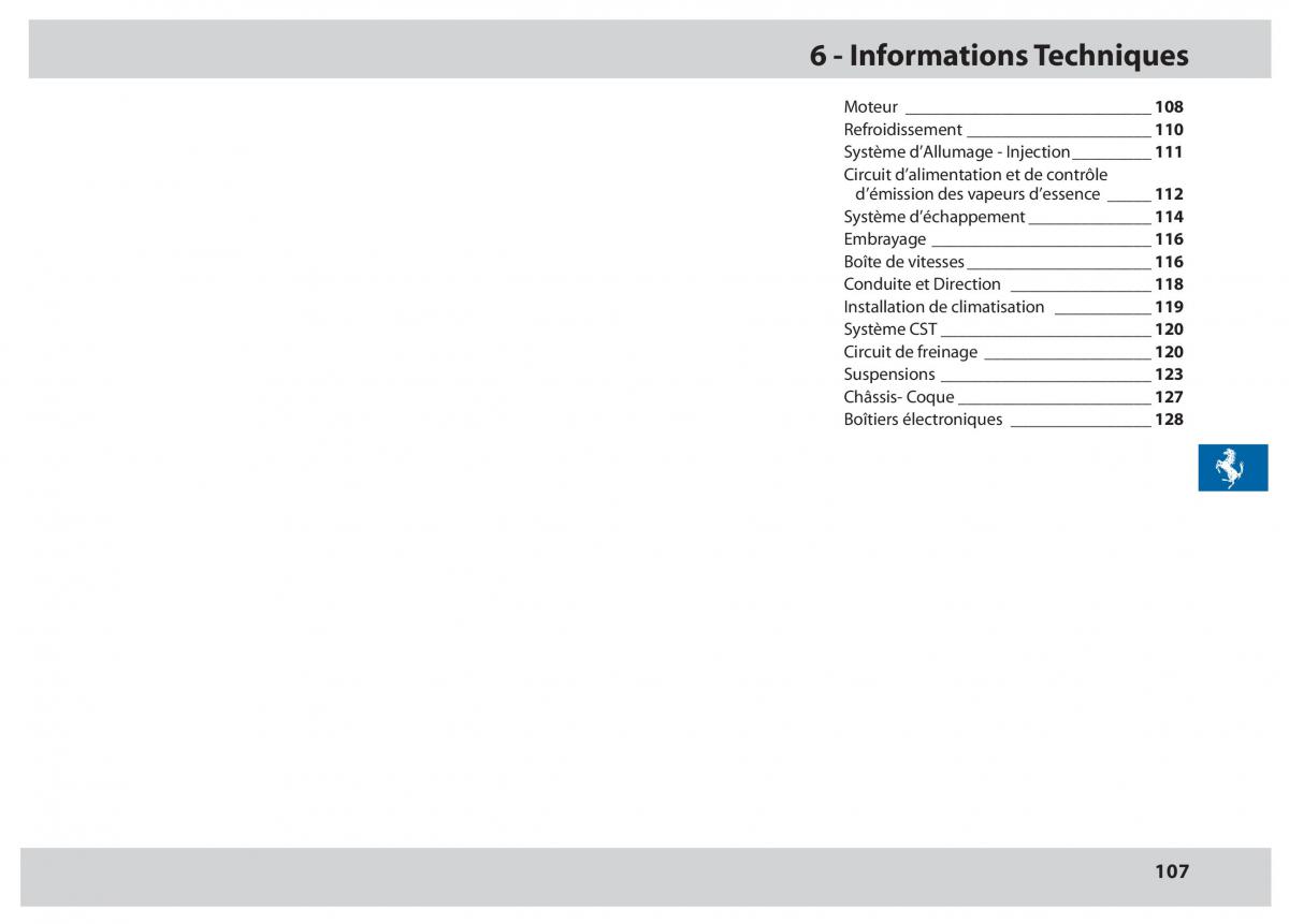 Ferrari 430 manuel du proprietaire / page 107