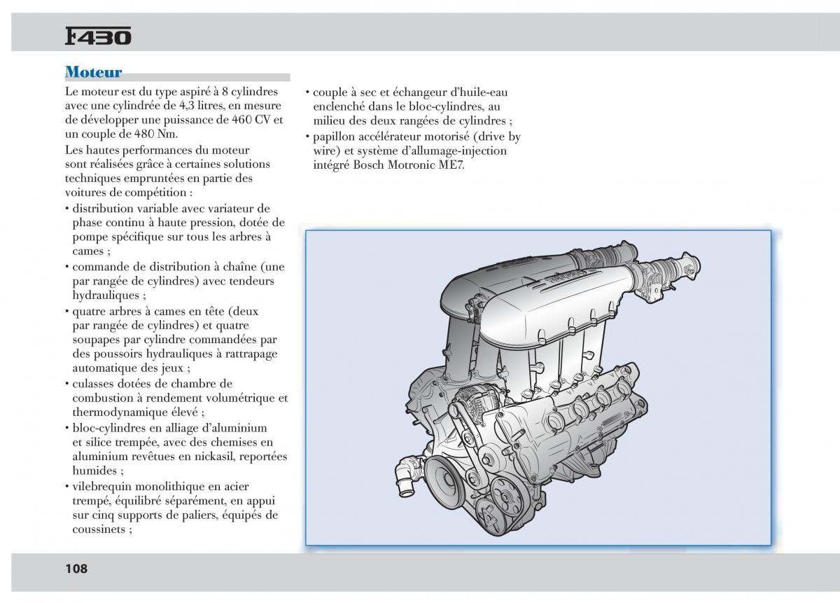 Ferrari 430 manuel du proprietaire / page 108