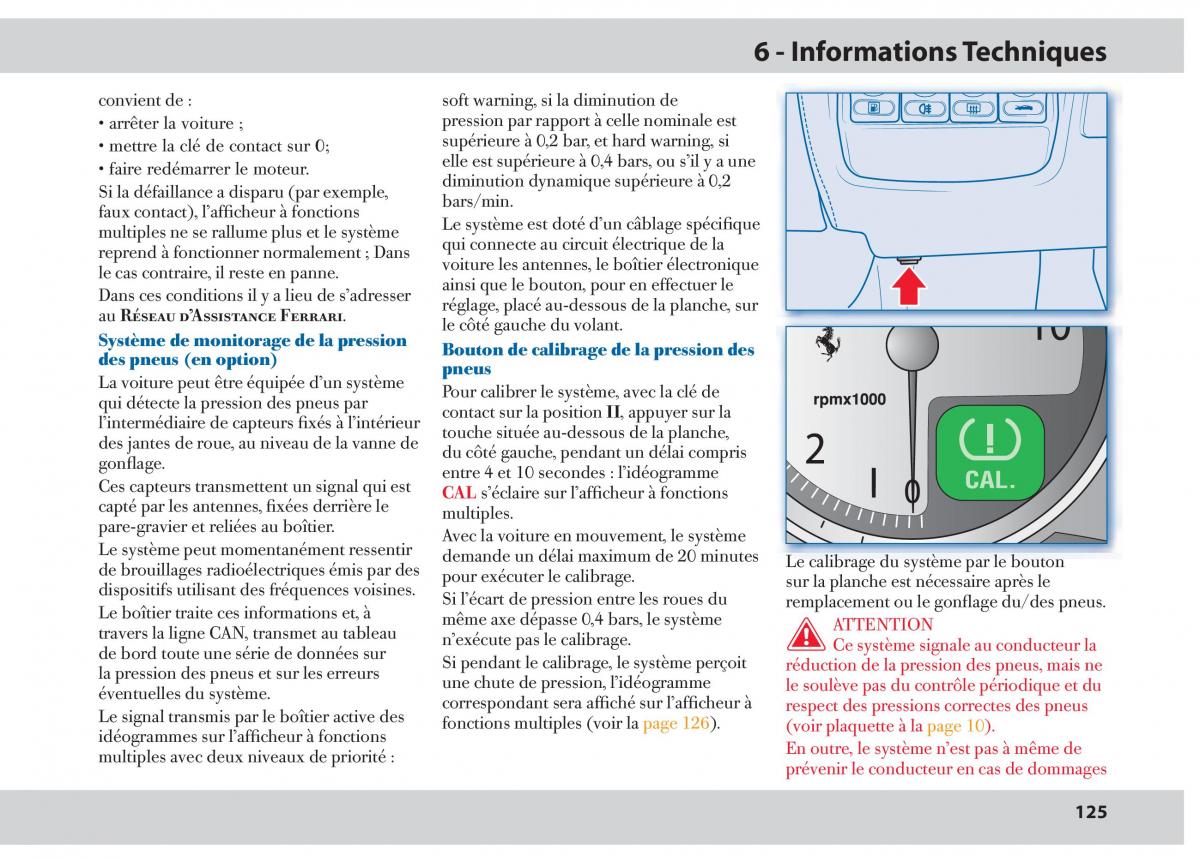 Ferrari 430 manuel du proprietaire / page 125