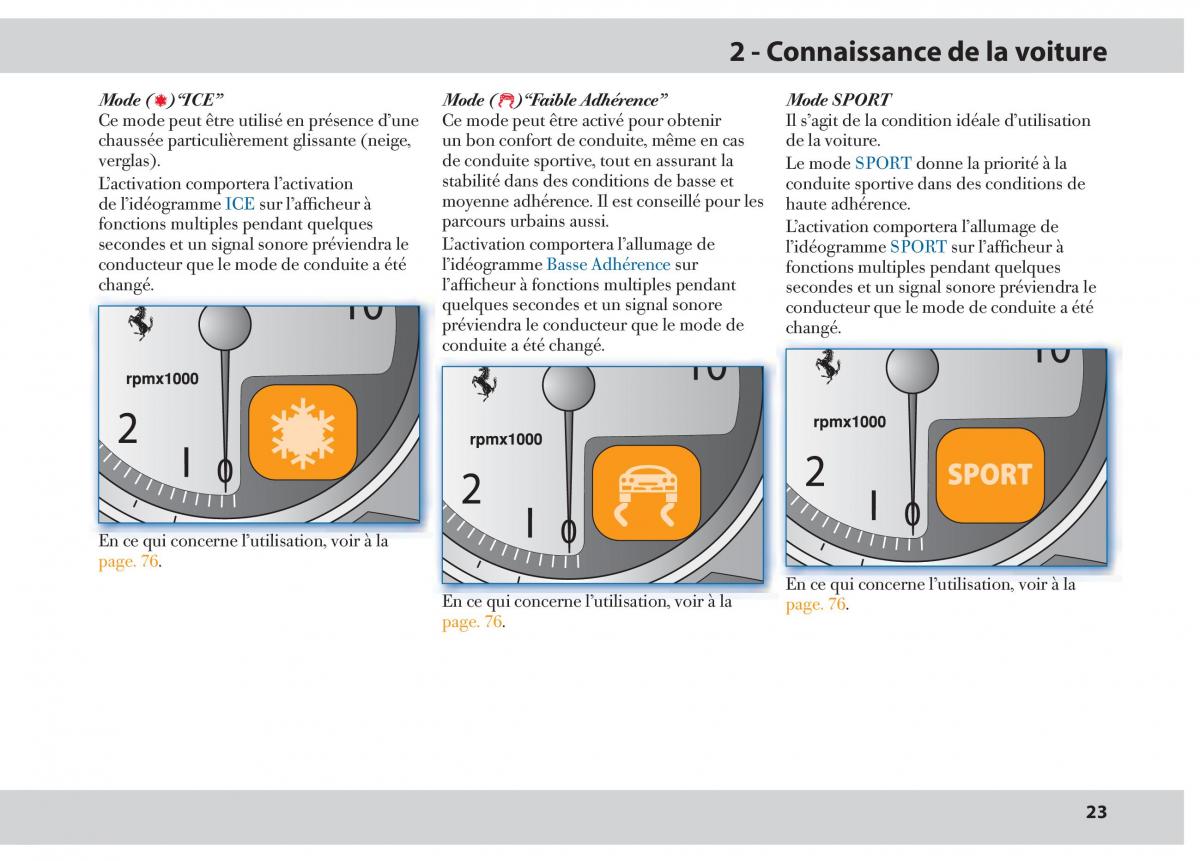Ferrari 430 manuel du proprietaire / page 23