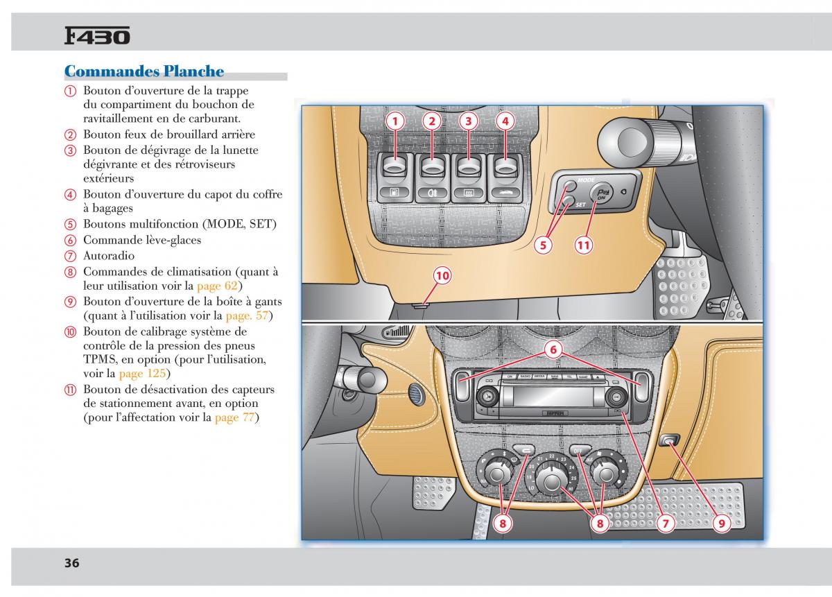 Ferrari 430 manuel du proprietaire / page 36