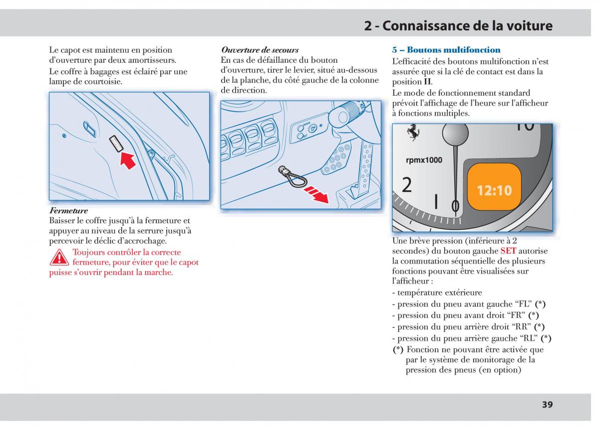 Ferrari 430 manuel du proprietaire / page 39