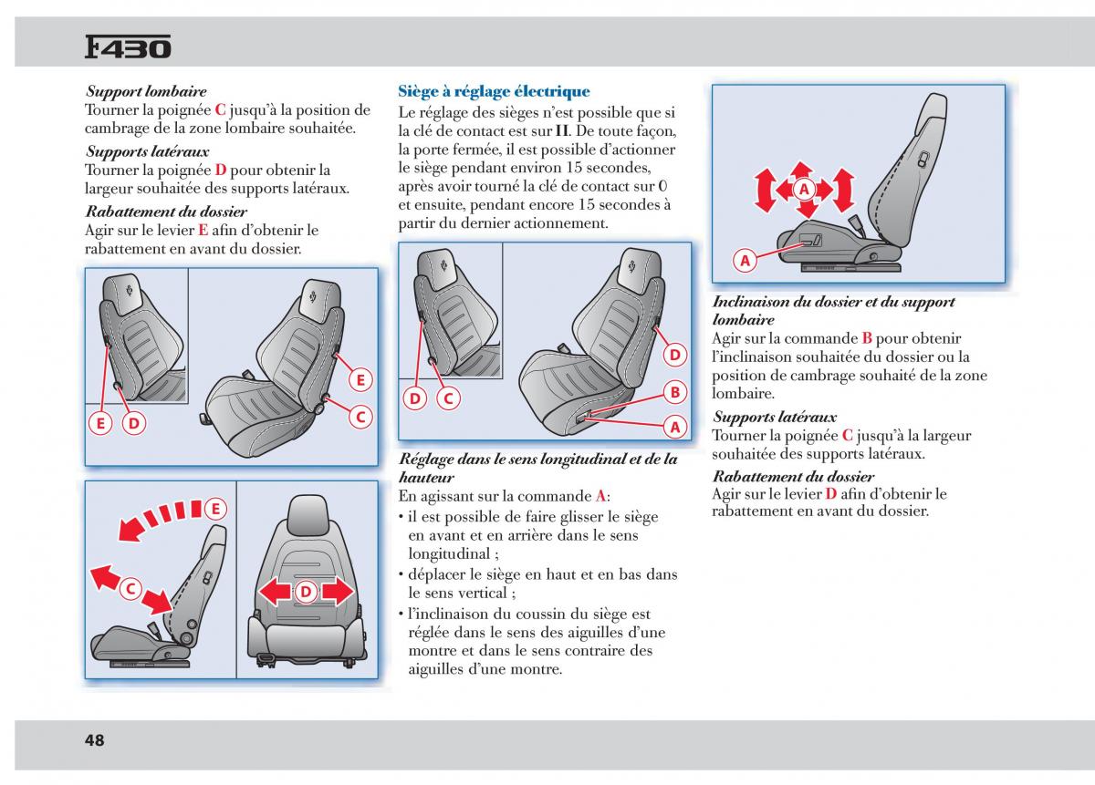 Ferrari 430 manuel du proprietaire / page 48