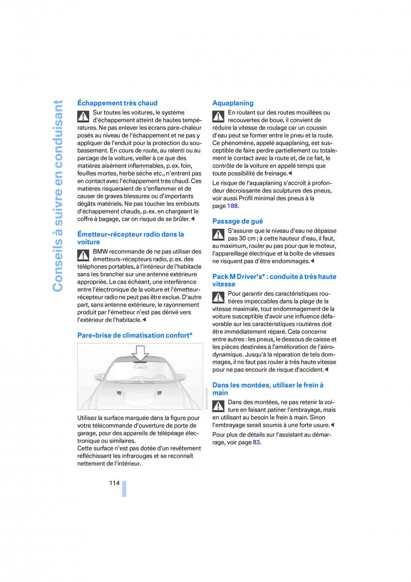 BMW M3 E92 M Power manuel du proprietaire / page 116