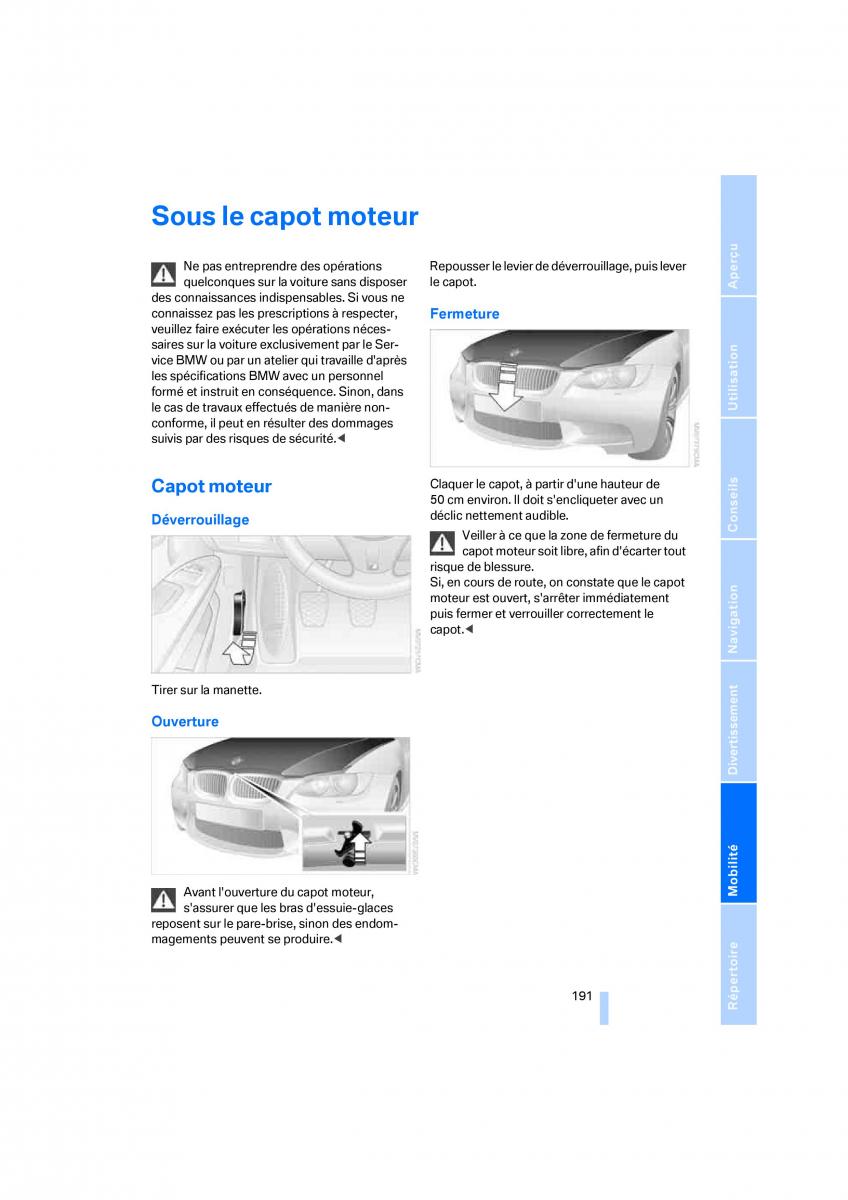 BMW M3 E92 M Power manuel du proprietaire / page 193