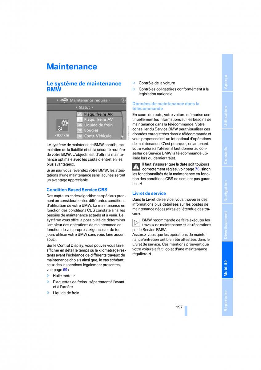 BMW M3 E92 M Power manuel du proprietaire / page 199