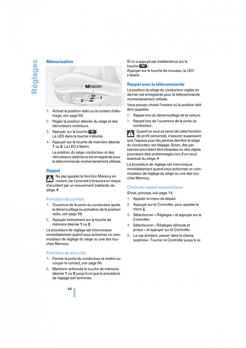 BMW M3 E92 M Power manuel du proprietaire / page 46