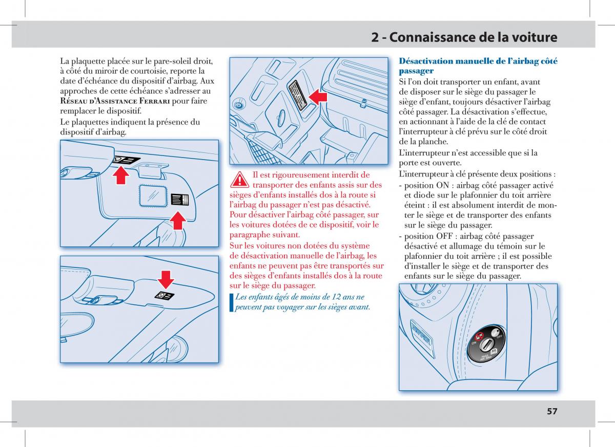 Ferrari 430 Spider manuel du proprietaire / page 57