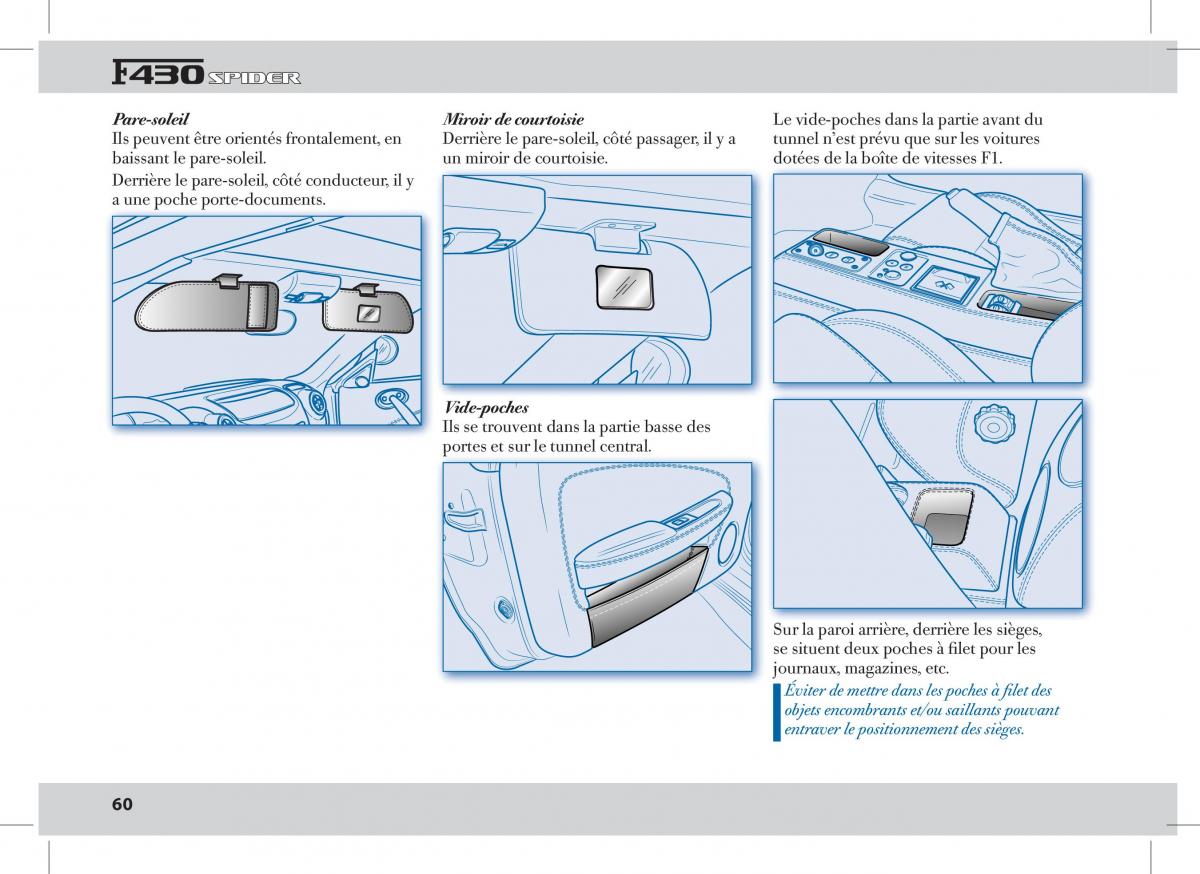 Ferrari 430 Spider manuel du proprietaire / page 60
