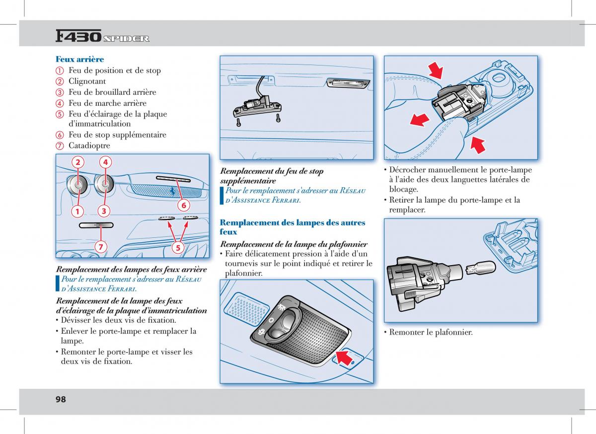 Ferrari 430 Spider manuel du proprietaire / page 98