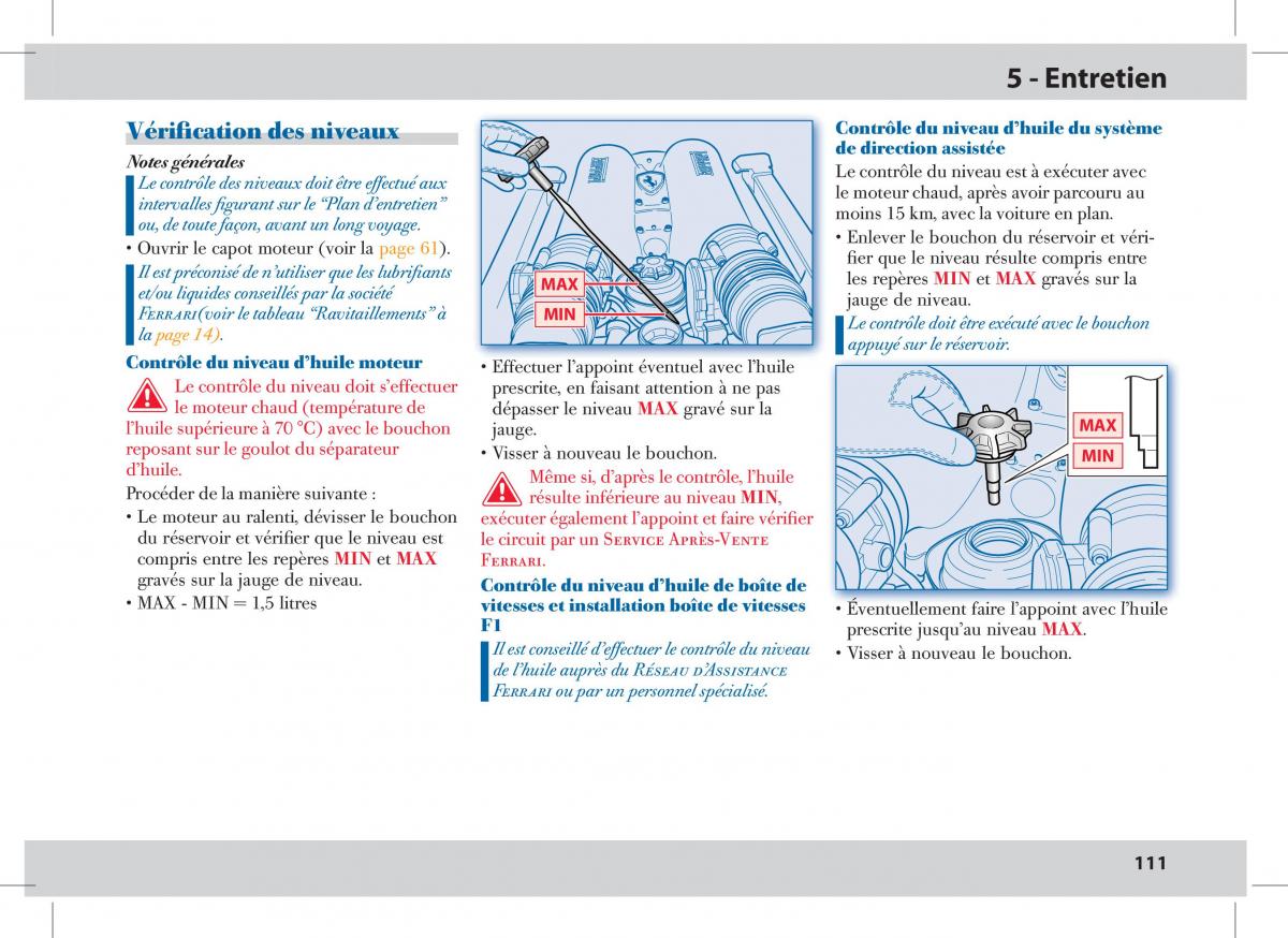 Ferrari 430 Spider manuel du proprietaire / page 111
