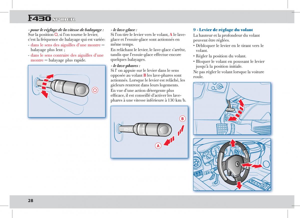 Ferrari 430 Spider manuel du proprietaire / page 28